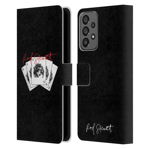 Rod Stewart Art Poker Hand Leather Book Wallet Case Cover For Samsung Galaxy A73 5G (2022)