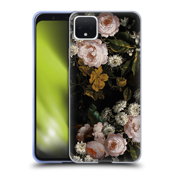 UtArt Antique Flowers Roses And Baby's Breath Soft Gel Case for Google Pixel 4 XL