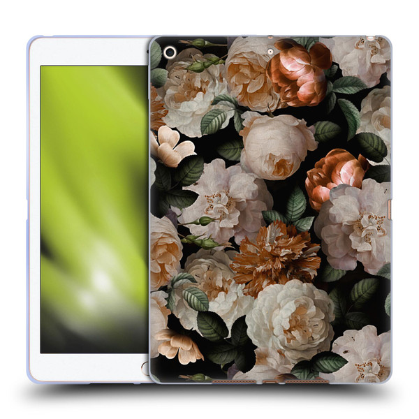 UtArt Antique Flowers Carnations And Garden Roses Soft Gel Case for Apple iPad 10.2 2019/2020/2021