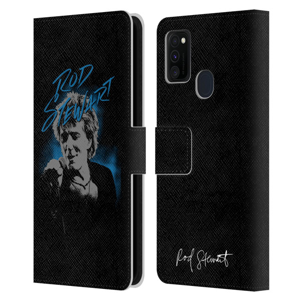 Rod Stewart Art Scribble Leather Book Wallet Case Cover For Samsung Galaxy M30s (2019)/M21 (2020)