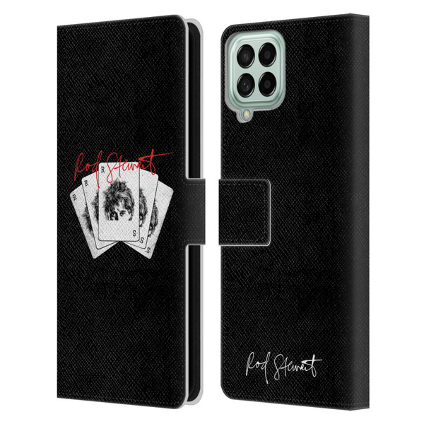 Rod Stewart Art Poker Hand Leather Book Wallet Case Cover For Samsung Galaxy M33 (2022)