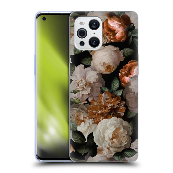 UtArt Antique Flowers Carnations And Garden Roses Soft Gel Case for OPPO Find X3 / Pro