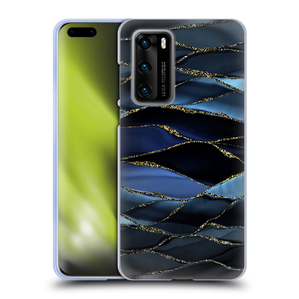 UtArt Dark Night Marble Deep Sparkle Waves Soft Gel Case for Huawei P40 5G