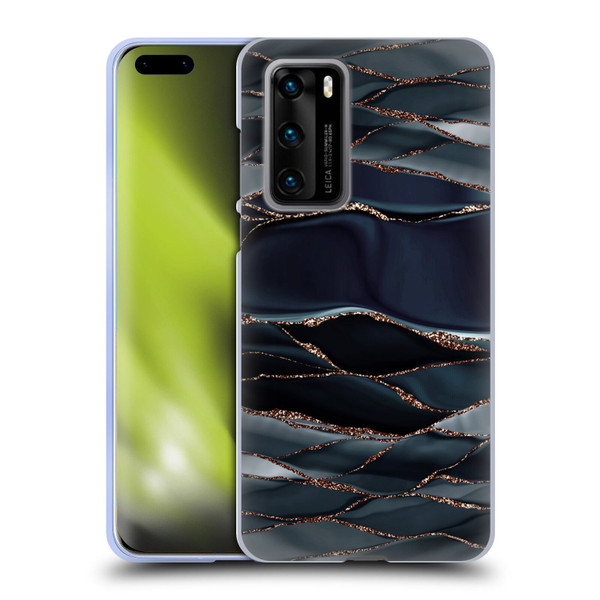 UtArt Dark Night Marble Waves Soft Gel Case for Huawei P40 5G