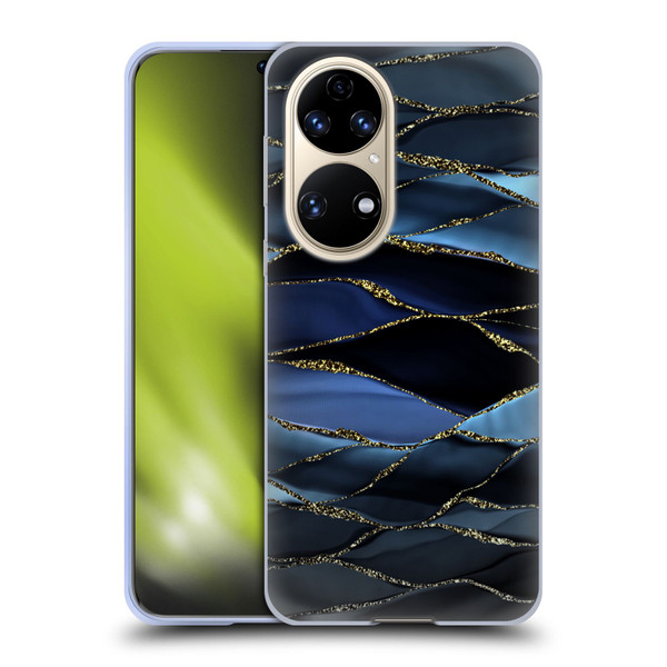UtArt Dark Night Marble Deep Sparkle Waves Soft Gel Case for Huawei P50