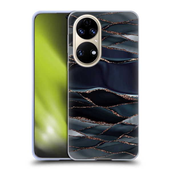 UtArt Dark Night Marble Waves Soft Gel Case for Huawei P50