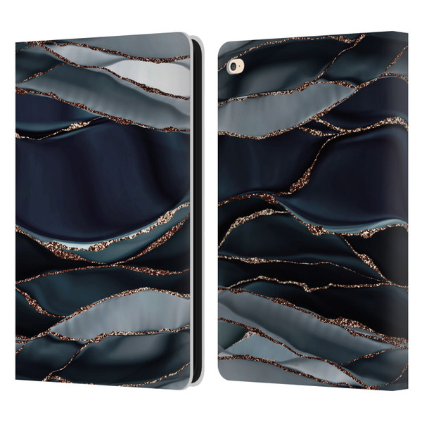 UtArt Dark Night Marble Waves Leather Book Wallet Case Cover For Apple iPad Air 2 (2014)