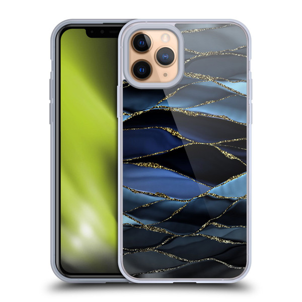 UtArt Dark Night Marble Deep Sparkle Waves Soft Gel Case for Apple iPhone 11 Pro