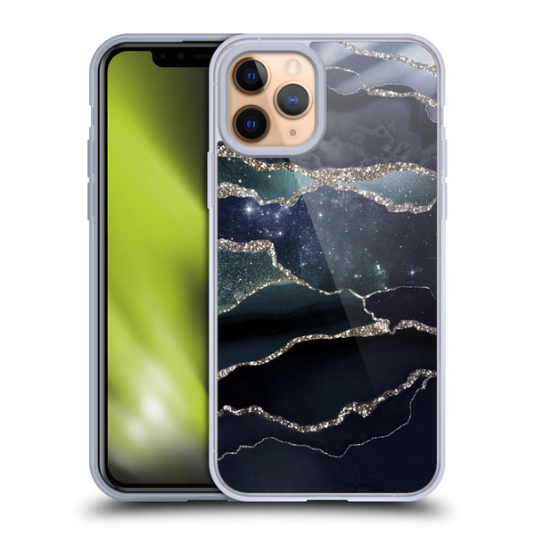 UtArt Dark Night Marble Silver Midnight Sky Soft Gel Case for Apple iPhone 11 Pro
