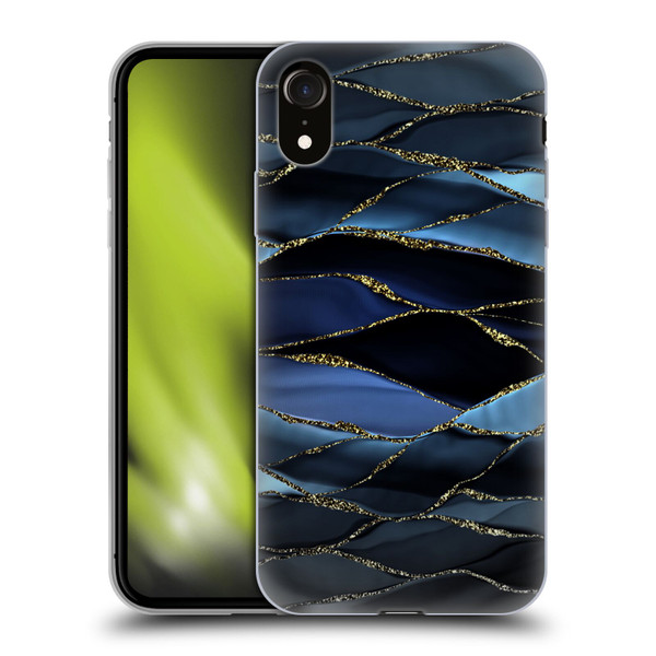 UtArt Dark Night Marble Deep Sparkle Waves Soft Gel Case for Apple iPhone XR