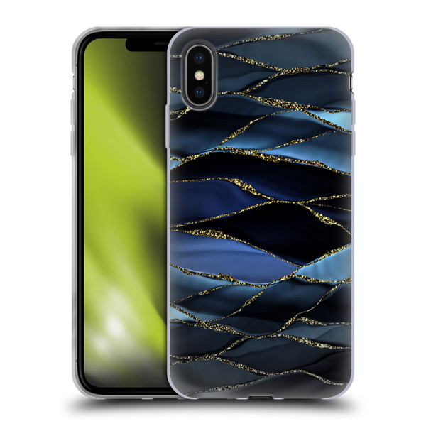 UtArt Dark Night Marble Deep Sparkle Waves Soft Gel Case for Apple iPhone XS Max