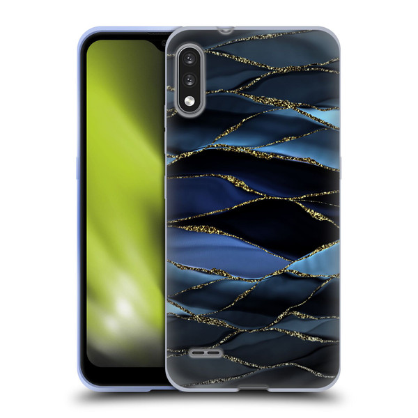 UtArt Dark Night Marble Deep Sparkle Waves Soft Gel Case for LG K22