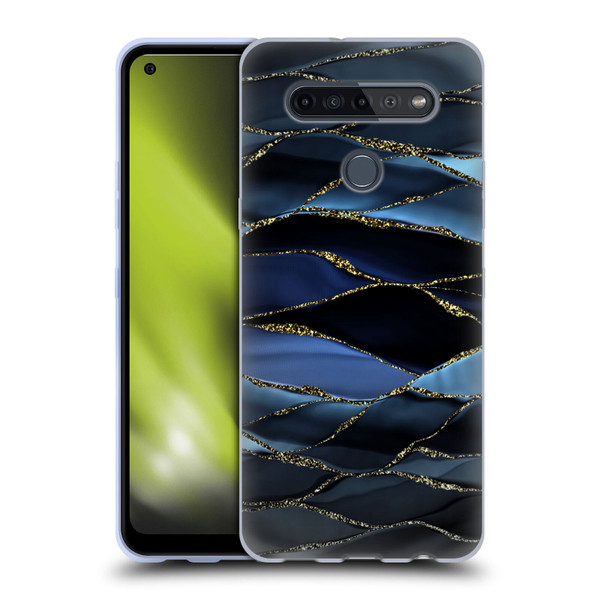 UtArt Dark Night Marble Deep Sparkle Waves Soft Gel Case for LG K51S