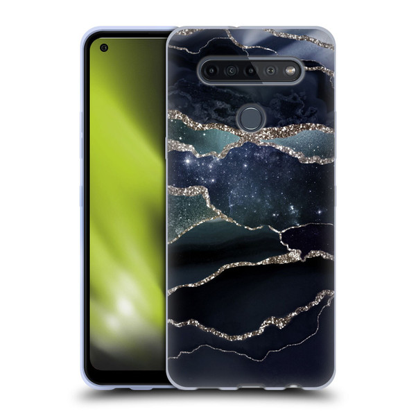 UtArt Dark Night Marble Silver Midnight Sky Soft Gel Case for LG K51S