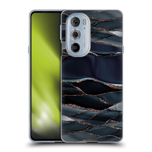 UtArt Dark Night Marble Waves Soft Gel Case for Motorola Edge X30