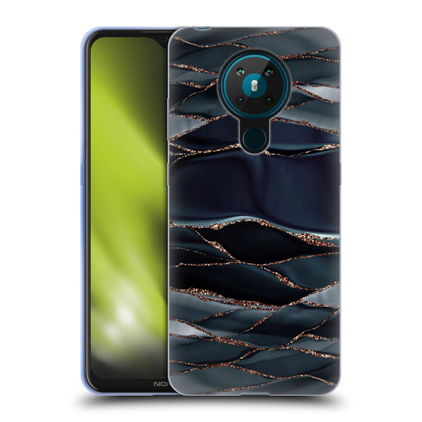UtArt Dark Night Marble Waves Soft Gel Case for Nokia 5.3