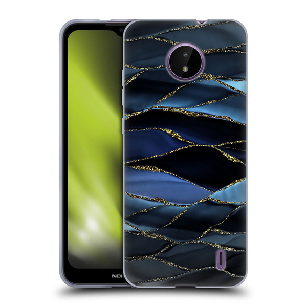 UtArt Dark Night Marble Deep Sparkle Waves Soft Gel Case for Nokia C10 / C20