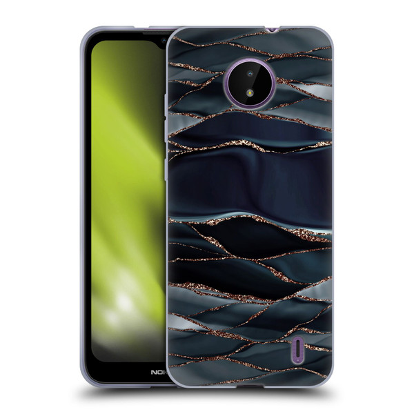 UtArt Dark Night Marble Waves Soft Gel Case for Nokia C10 / C20