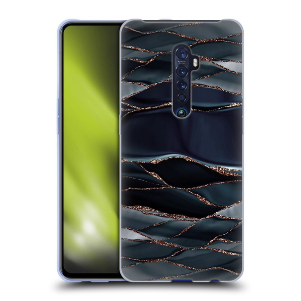 UtArt Dark Night Marble Waves Soft Gel Case for OPPO Reno 2