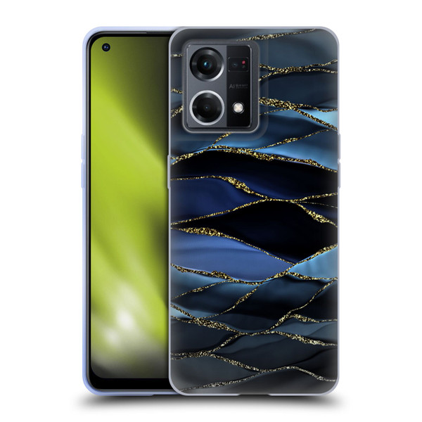 UtArt Dark Night Marble Deep Sparkle Waves Soft Gel Case for OPPO Reno8 4G