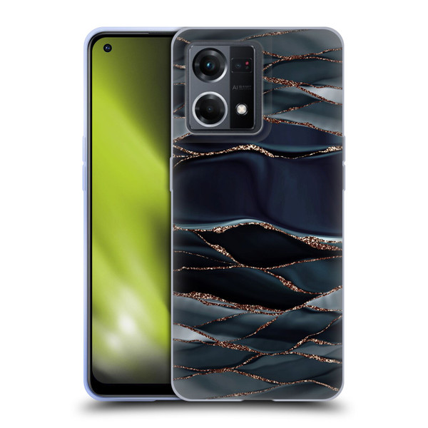 UtArt Dark Night Marble Waves Soft Gel Case for OPPO Reno8 4G