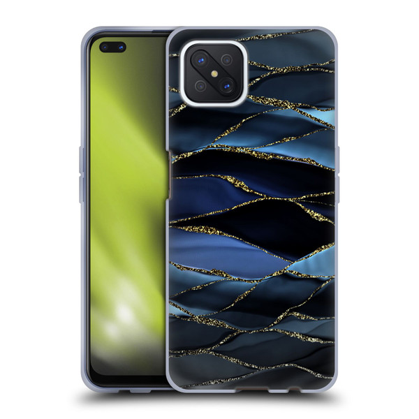 UtArt Dark Night Marble Deep Sparkle Waves Soft Gel Case for OPPO Reno4 Z 5G