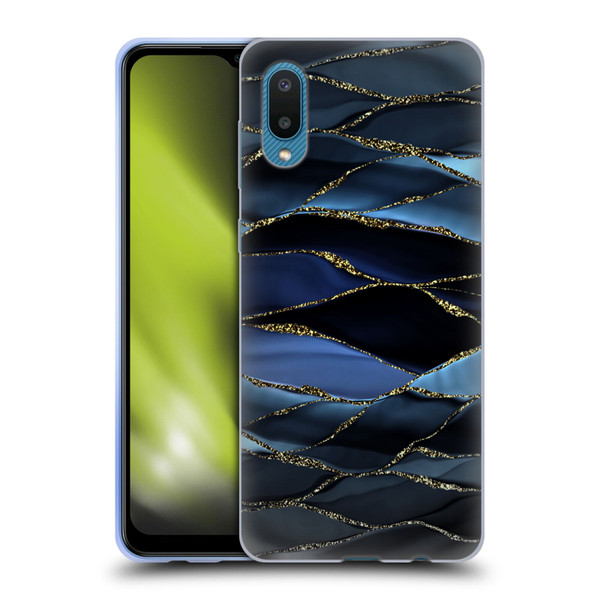 UtArt Dark Night Marble Deep Sparkle Waves Soft Gel Case for Samsung Galaxy A02/M02 (2021)