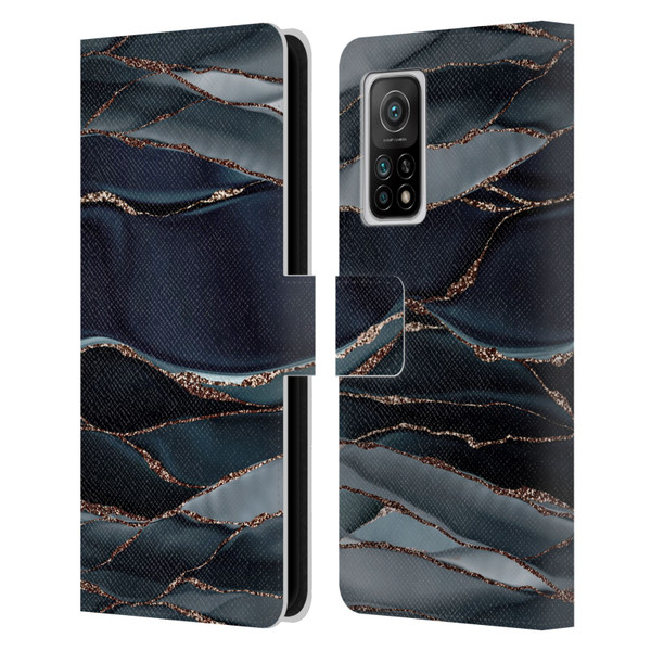 UtArt Dark Night Marble Waves Leather Book Wallet Case Cover For Xiaomi Mi 10T 5G