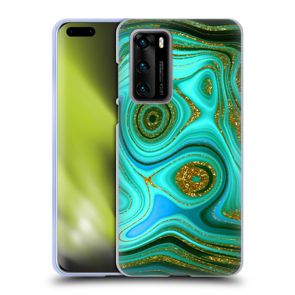 UtArt Malachite Emerald Liquid Gem Soft Gel Case for Huawei P40 5G