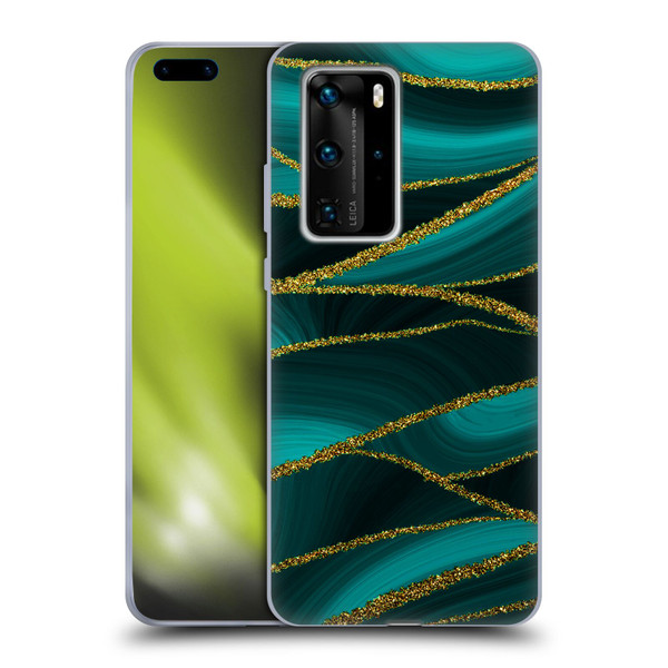 UtArt Malachite Emerald Turquoise Shimmers Soft Gel Case for Huawei P40 Pro / P40 Pro Plus 5G