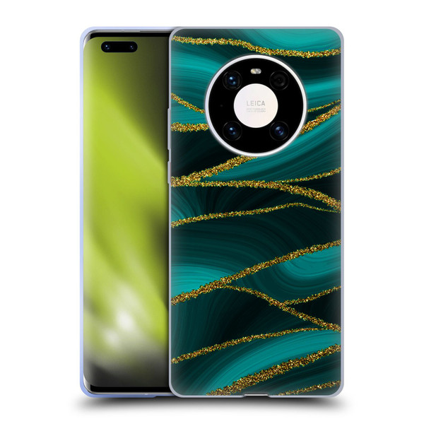 UtArt Malachite Emerald Turquoise Shimmers Soft Gel Case for Huawei Mate 40 Pro 5G