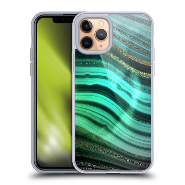 UtArt Malachite Emerald Glitter Gradient Soft Gel Case for Apple iPhone 11 Pro