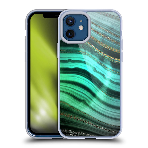 UtArt Malachite Emerald Glitter Gradient Soft Gel Case for Apple iPhone 12 / iPhone 12 Pro