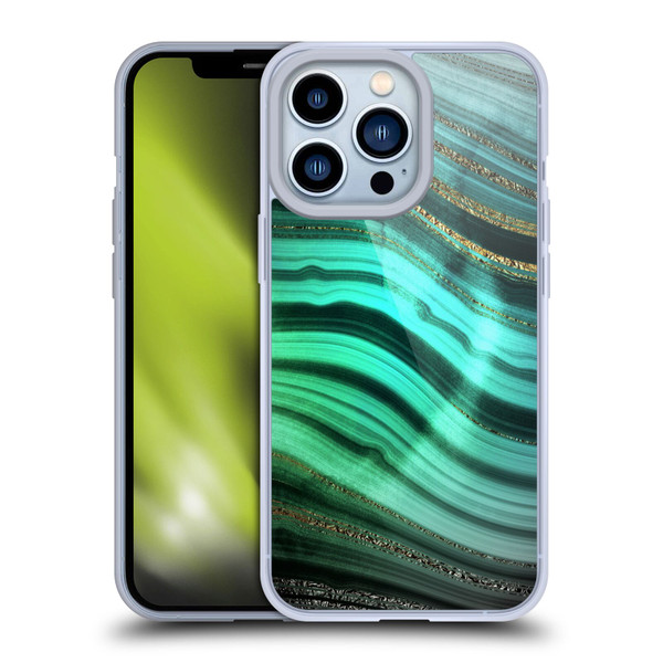 UtArt Malachite Emerald Glitter Gradient Soft Gel Case for Apple iPhone 13 Pro