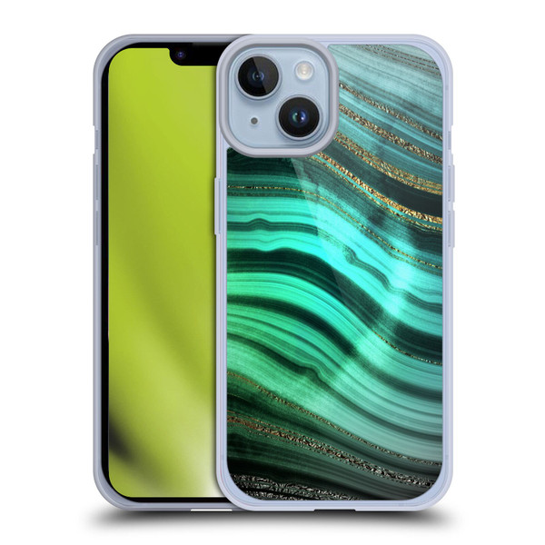 UtArt Malachite Emerald Glitter Gradient Soft Gel Case for Apple iPhone 14