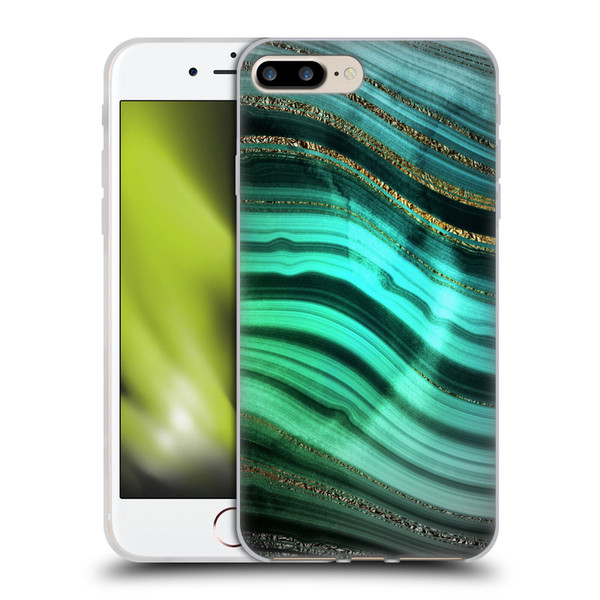 UtArt Malachite Emerald Glitter Gradient Soft Gel Case for Apple iPhone 7 Plus / iPhone 8 Plus