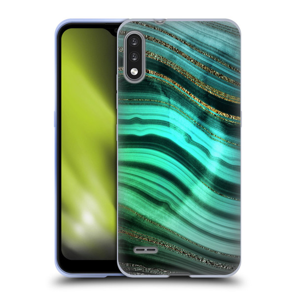 UtArt Malachite Emerald Glitter Gradient Soft Gel Case for LG K22