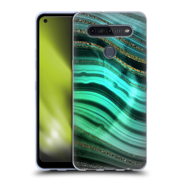 UtArt Malachite Emerald Glitter Gradient Soft Gel Case for LG K51S