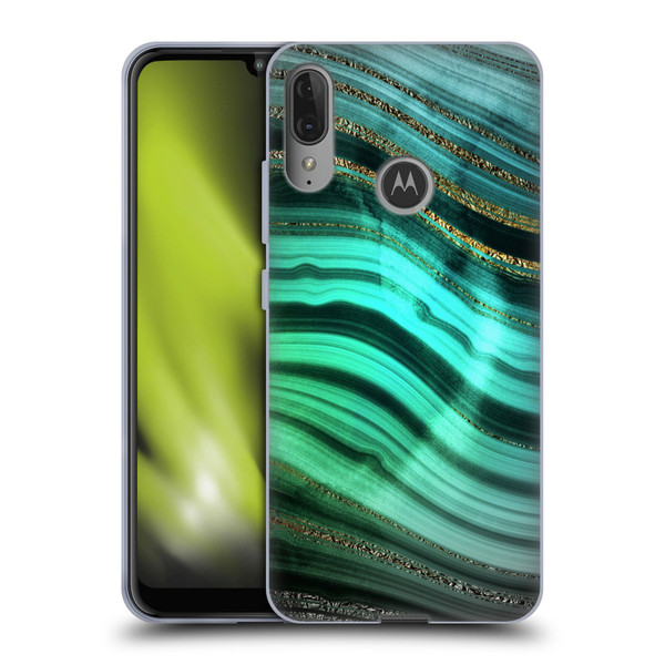 UtArt Malachite Emerald Glitter Gradient Soft Gel Case for Motorola Moto E6 Plus
