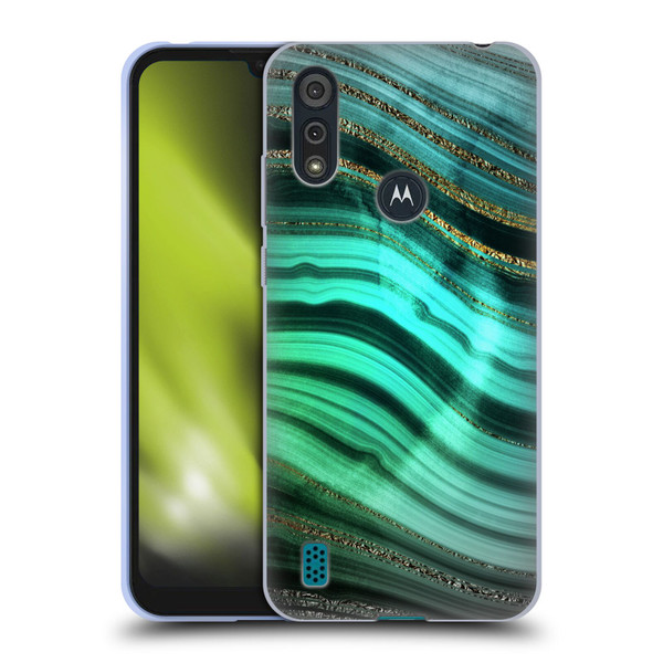 UtArt Malachite Emerald Glitter Gradient Soft Gel Case for Motorola Moto E6s (2020)