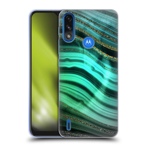 UtArt Malachite Emerald Glitter Gradient Soft Gel Case for Motorola Moto E7 Power / Moto E7i Power