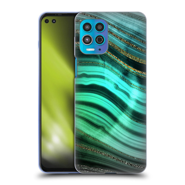 UtArt Malachite Emerald Glitter Gradient Soft Gel Case for Motorola Moto G100