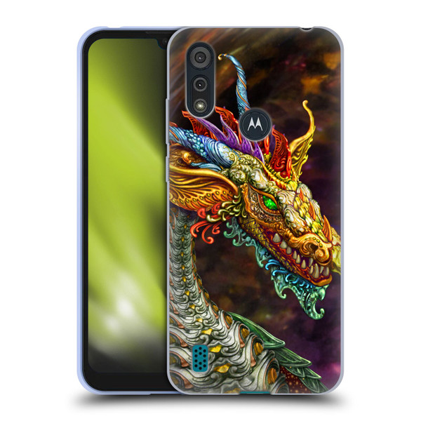 Myles Pinkney Mythical Silver Dragon Soft Gel Case for Motorola Moto E6s (2020)