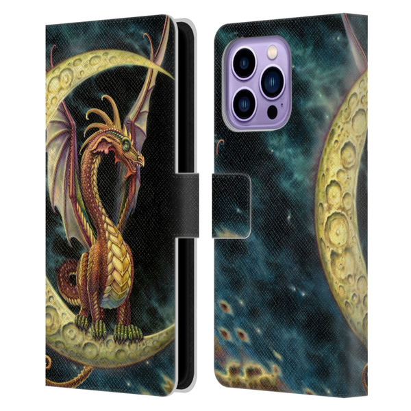 Myles Pinkney Mythical Moon Dragon Leather Book Wallet Case Cover For Apple iPhone 14 Pro Max