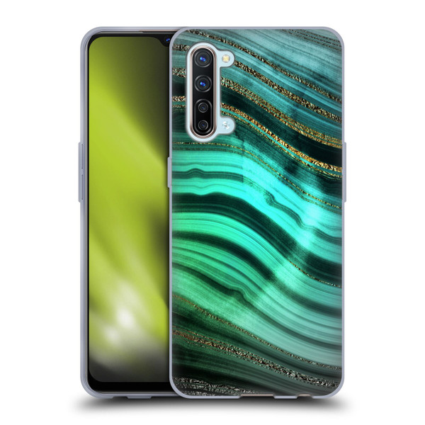 UtArt Malachite Emerald Glitter Gradient Soft Gel Case for OPPO Find X2 Lite 5G