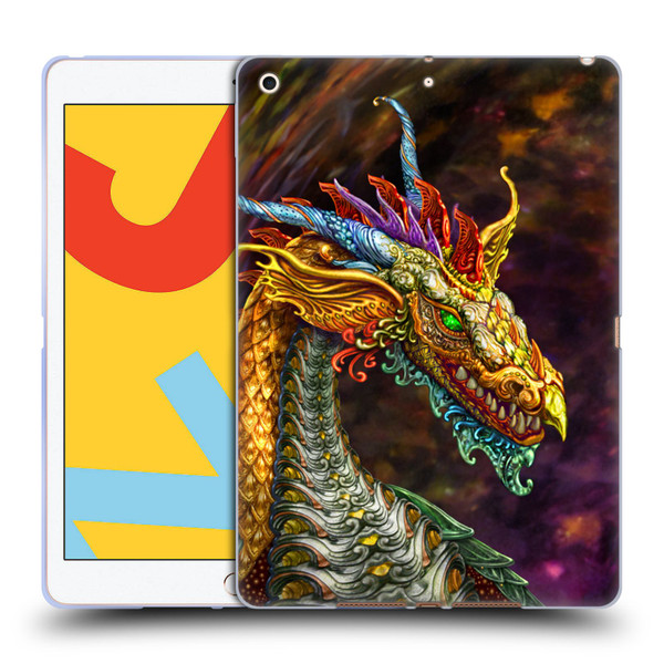 Myles Pinkney Mythical Silver Dragon Soft Gel Case for Apple iPad 10.2 2019/2020/2021