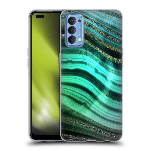 UtArt Malachite Emerald Glitter Gradient Soft Gel Case for OPPO Reno 4 5G