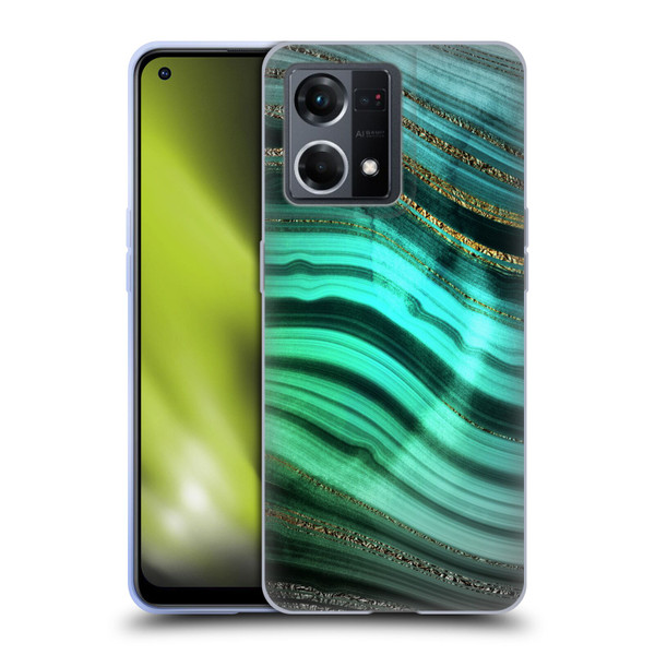 UtArt Malachite Emerald Glitter Gradient Soft Gel Case for OPPO Reno8 4G