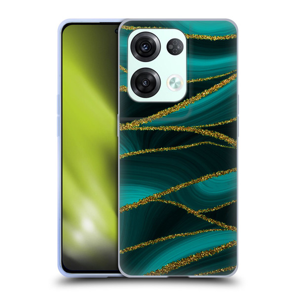 UtArt Malachite Emerald Turquoise Shimmers Soft Gel Case for OPPO Reno8 Pro