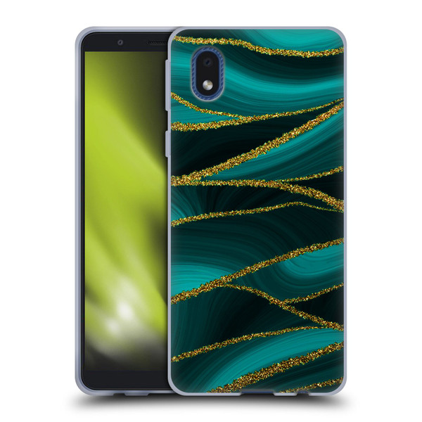 UtArt Malachite Emerald Turquoise Shimmers Soft Gel Case for Samsung Galaxy A01 Core (2020)